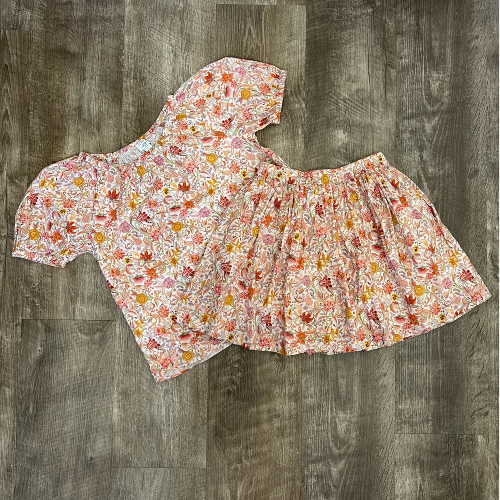 J. Crew X Liberty Print Puff Sleeve Top & Pull On Skirt Set